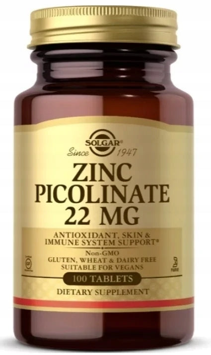 Solgar Zinc Picolinate 22mg 100 tab Zinc Picolinate