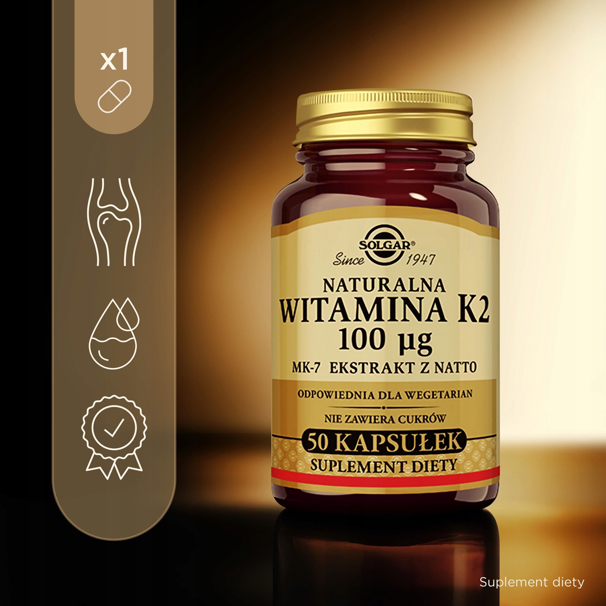 Solgar vitamin K2 bone support and normal blood clotting x2 Manufacturer code tabletki na szybsze zrastanie kości