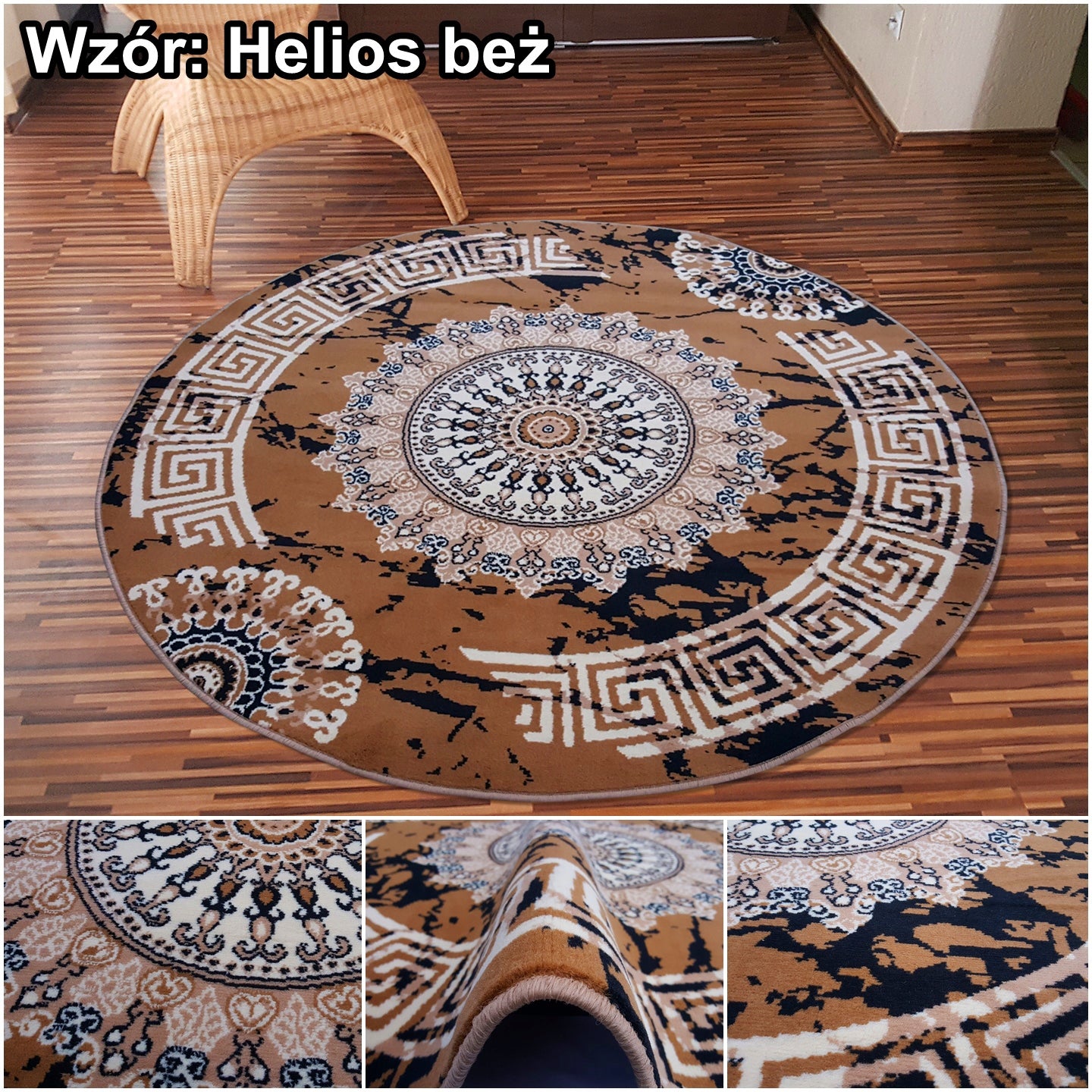 Solid Belgian Carpets Alfa Koło Round 120cm 120x120 - various patterns! Kind with short hair
