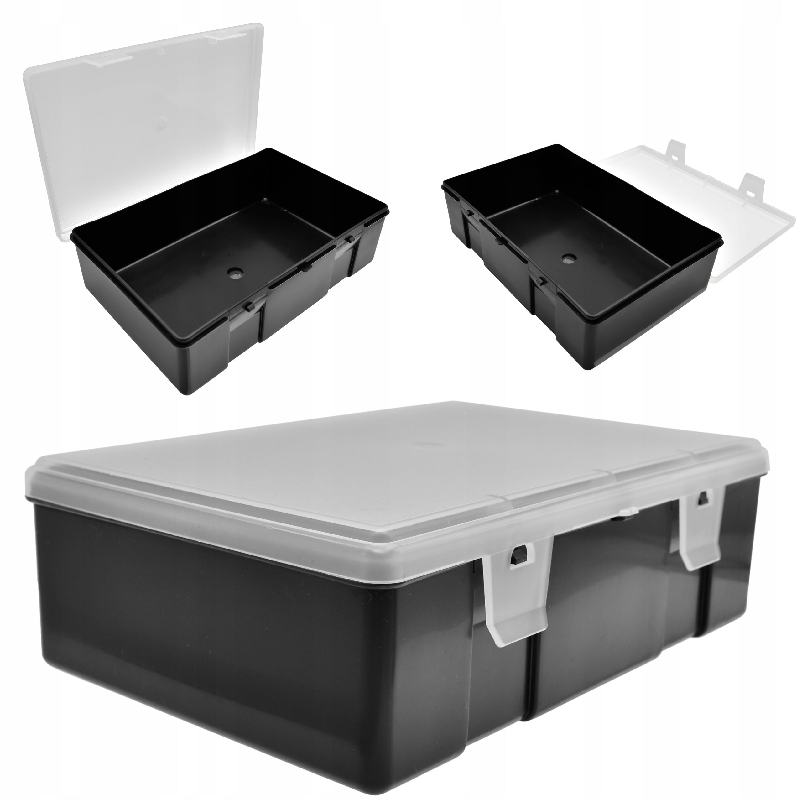 Solid Box Fishing Box 26x17x8 cm 2,5L Color black