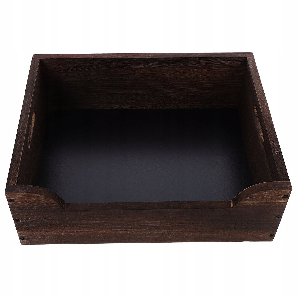 Solid Wood Cat Litter Box Large Open Pan with Raised Edges for Home