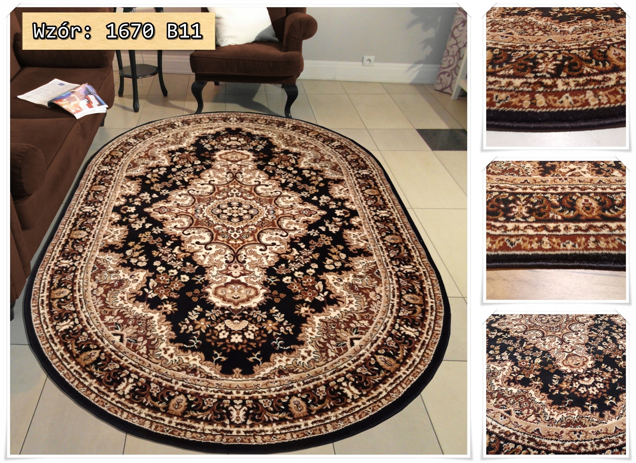 Solid Woven Carpet with Hair Oval BCF Alfa 150x210 OVAL Carpets Brand Alfa
