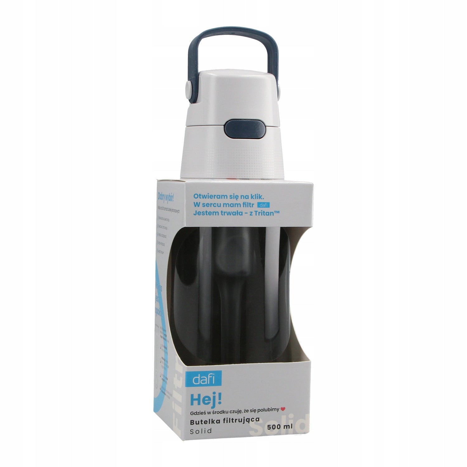 Solid filter bottle with water filter Dafi 0,5 L denim grey blue Packaging status original