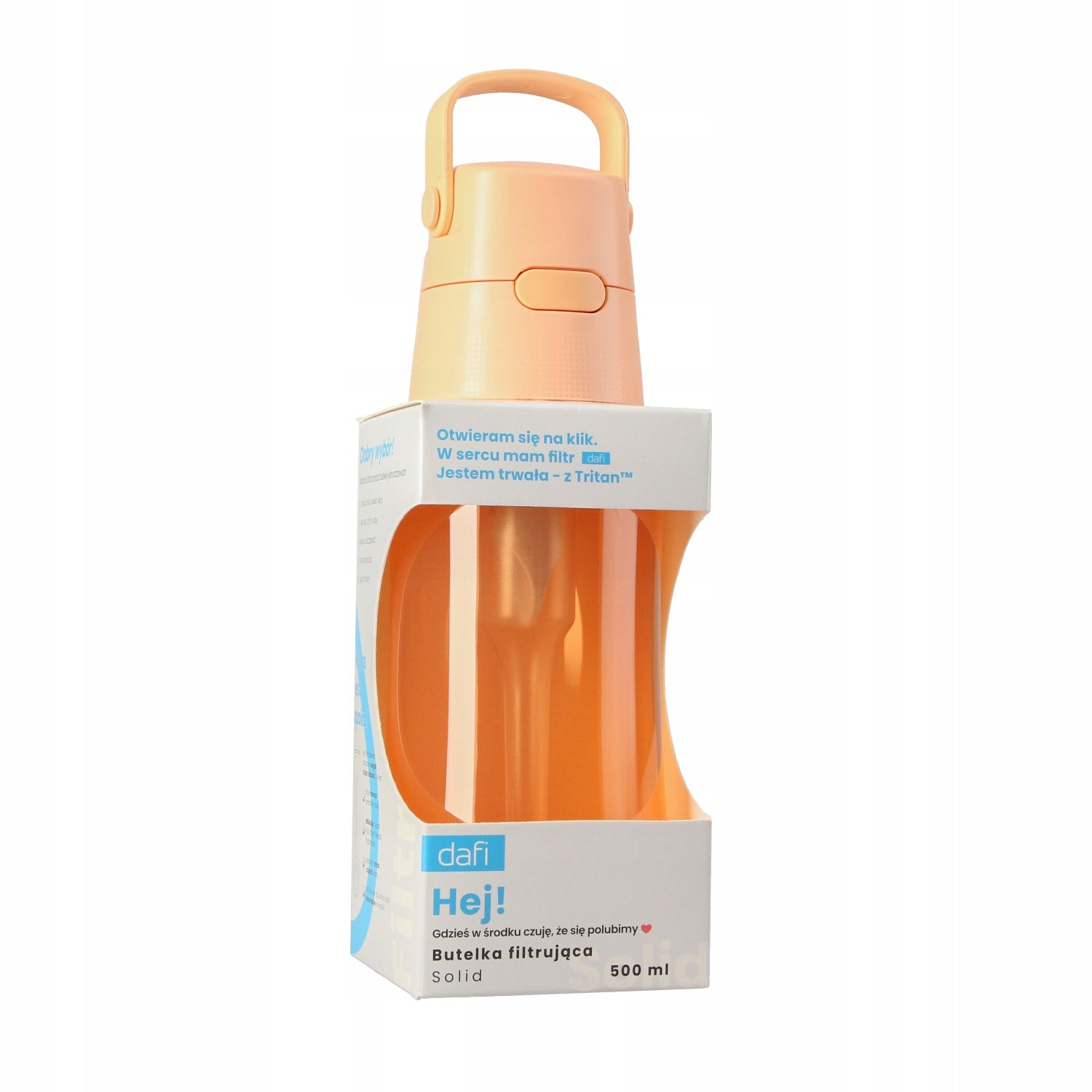 Solid filter bottle with water filter Dafi 0,5 L peach fuzz peach Packaging status original