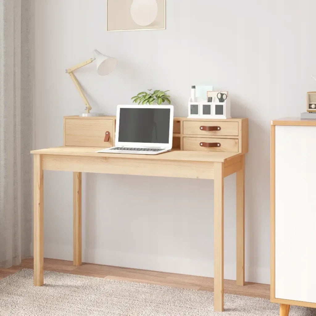 Solid pine wood computer desk, 110x50x93 cm Furniture color oak