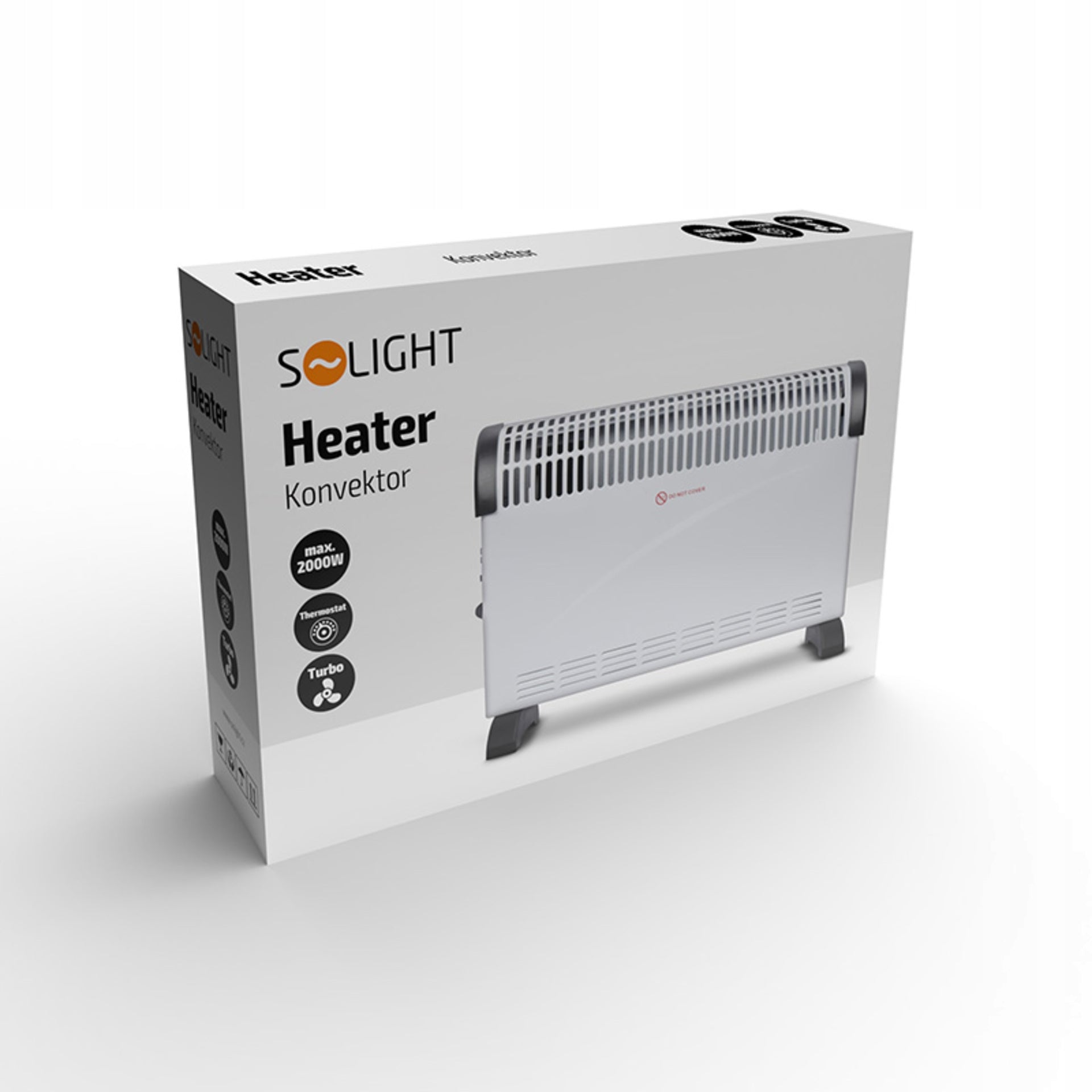 Solight horkovzdušný konvektor 2000W, turbo ventilátor, termostat KP08 Brand Solight