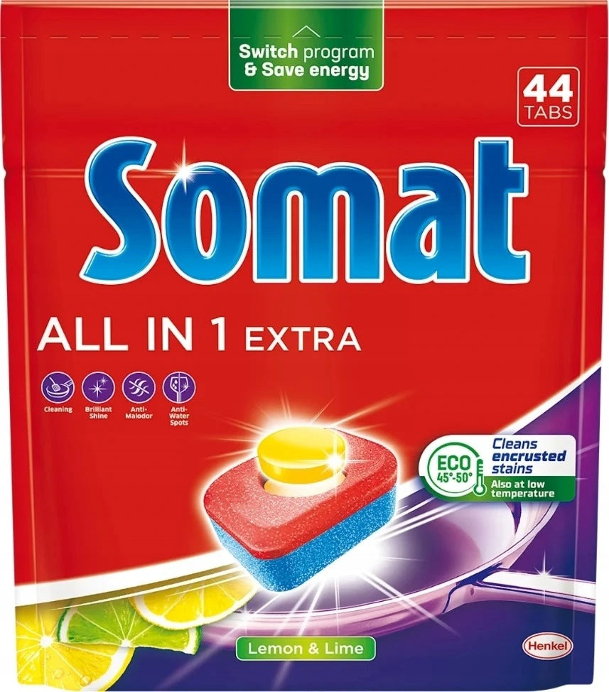 Somat All in 1 Extra Lemon Dishwasher Tablets 44 Pack Brand Somat