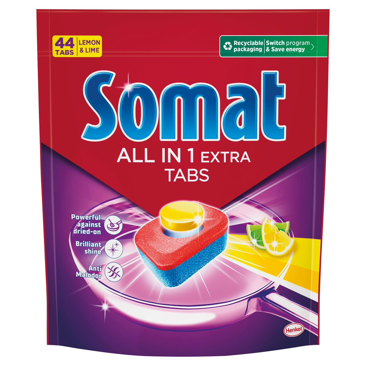Somat All in 1 Extra Lemon Dishwasher Tablets 44 Pack
