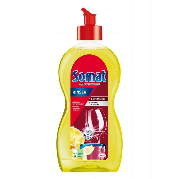 Somat Dishwasher Rinse Aid Lemon 500ml x2 + Freebie Packaging status original