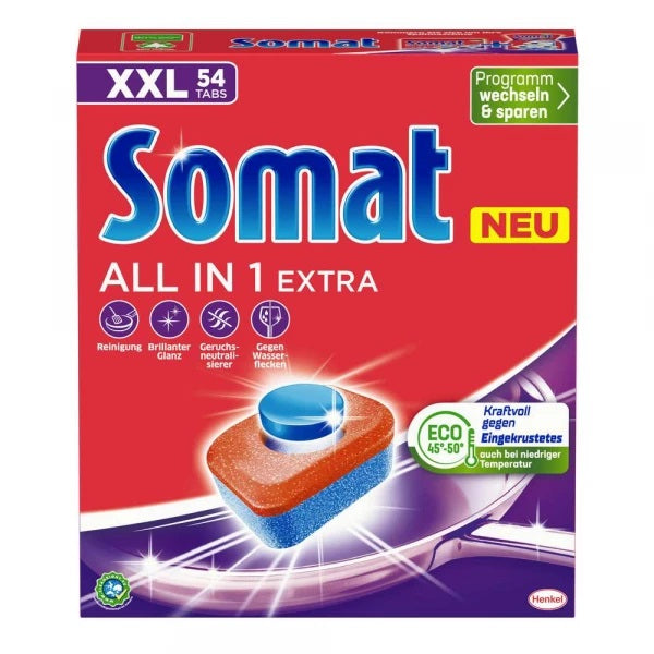 Somat Dishwasher Tablets All in 1 Extra 54 Pieces DE