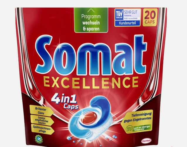 Somat Excellence 4In1 Dishwasher Tablets 20 Pack