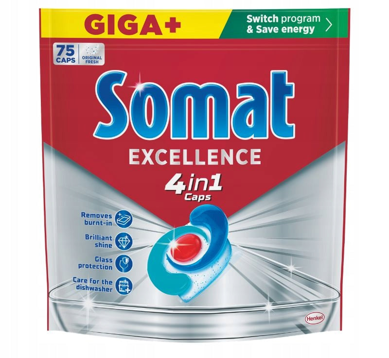 Somat Excellence 4in1 dishwasher capsules 75 pcs