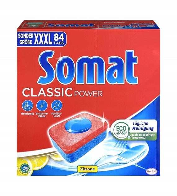 Somat LEMON Classic Power Dishwasher Tablets 84pcs Lemon