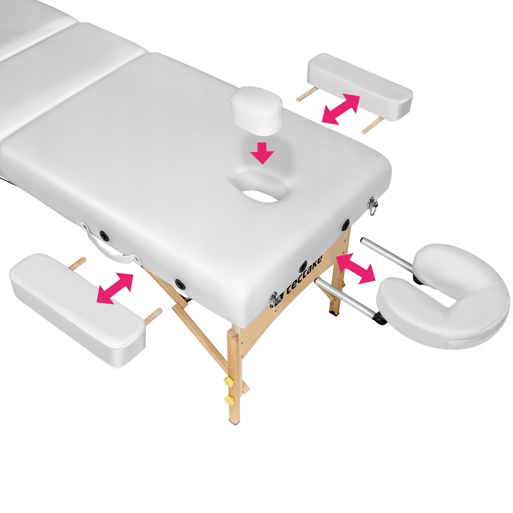 Somwang massage table with 7,5 cm padding with wooden frame Kind folding table