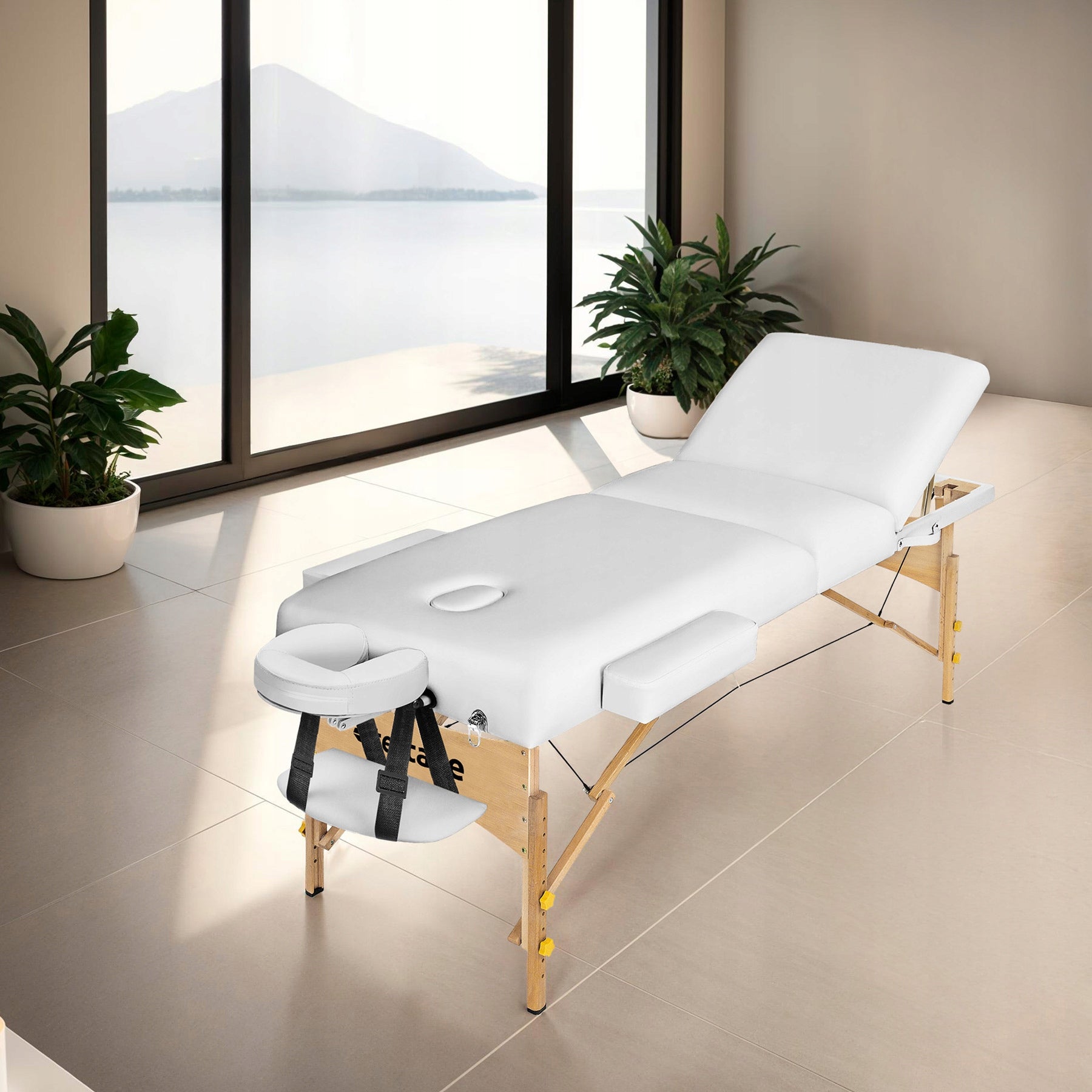 Somwang massage table with 7,5 cm padding with wooden frame Packaging status original