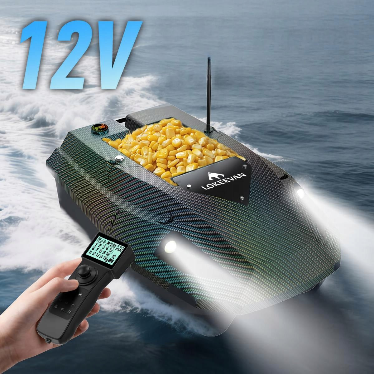 Sonar Bait Boat 1-32m Dual Battery 15600mAh 12V GPS D50E 2.4G Dual Packaging status original