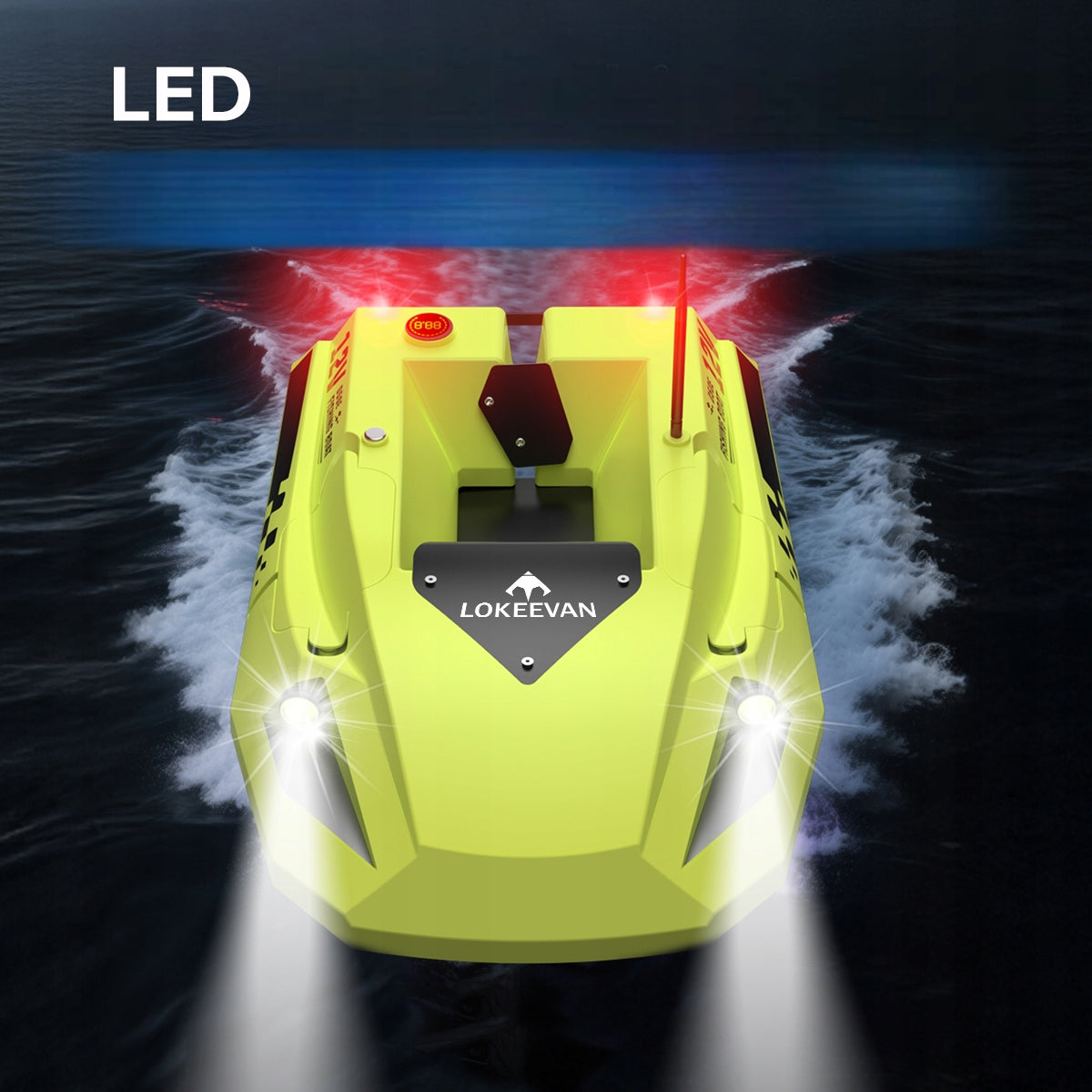 Sonar bait boat 1-32m Dual battery 15600mAh 12v GPS D50E Model EU-DWC-D50E-DW-YELLOW-15600