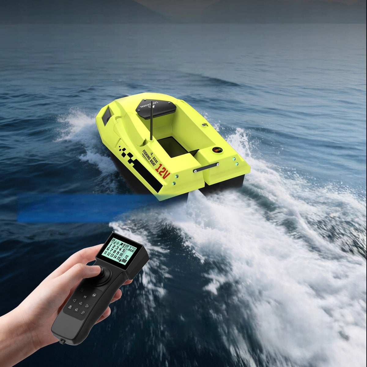 Sonar bait boat 1-32m Dual battery 15600mAh 12v GPS D50E Range 500 m