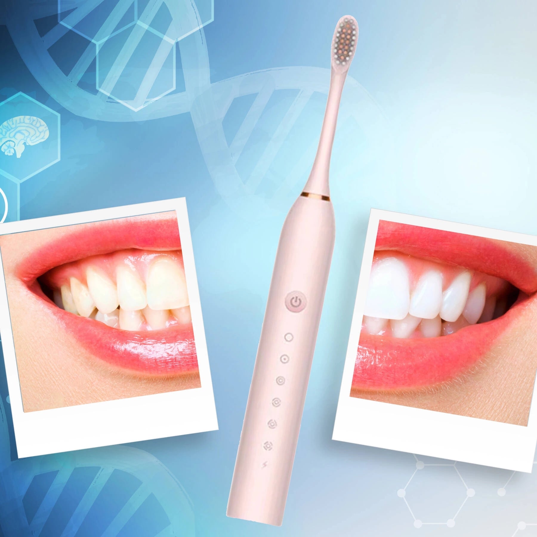Sonic Electric Toothbrush 4 Tips 6 USB Operating Modes Brand no brand