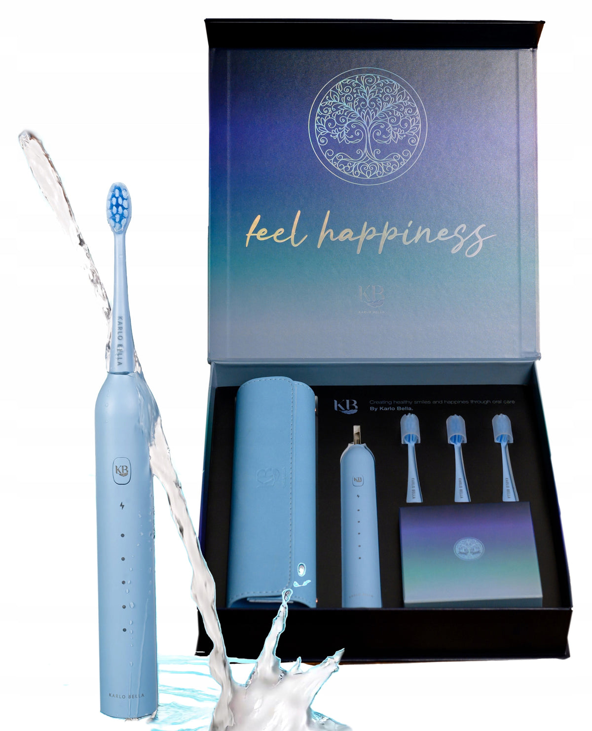 Sonic Toothbrush Blue 3 Tips 5 Modes Karlo Bella