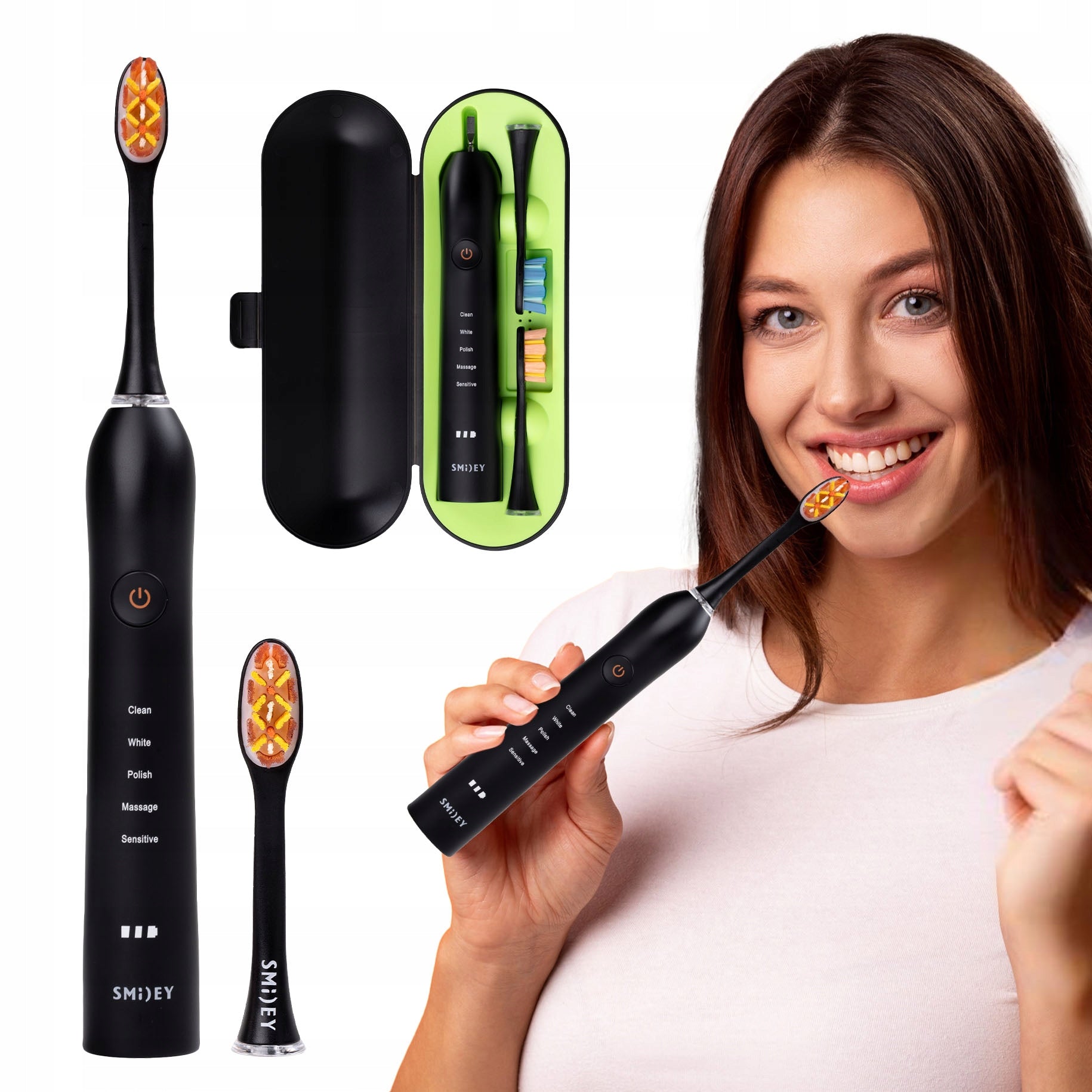 Sonic Toothbrush Electric 96tys r/min INDUCTION CASE Black