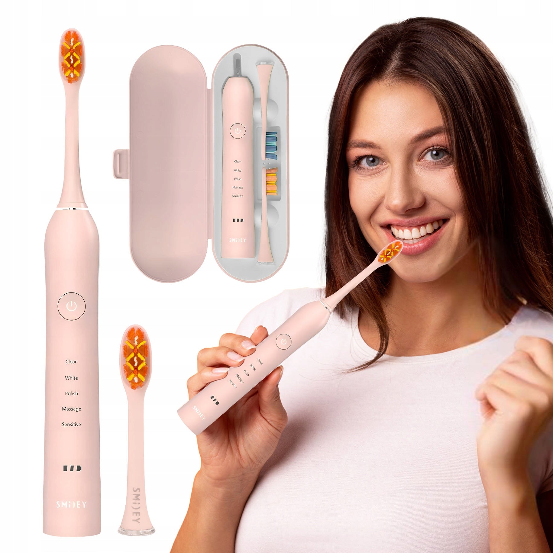 Sonic Toothbrush Electric 96tys r/min INDUCTION CASE Pink