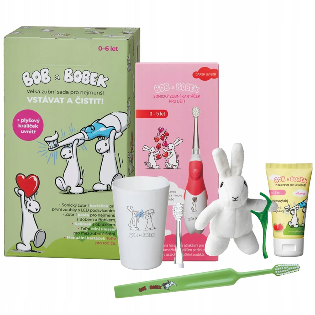 Sonic Toothbrush Pasta Mug Large Set For Children Bob and Bobek 0-6 Years