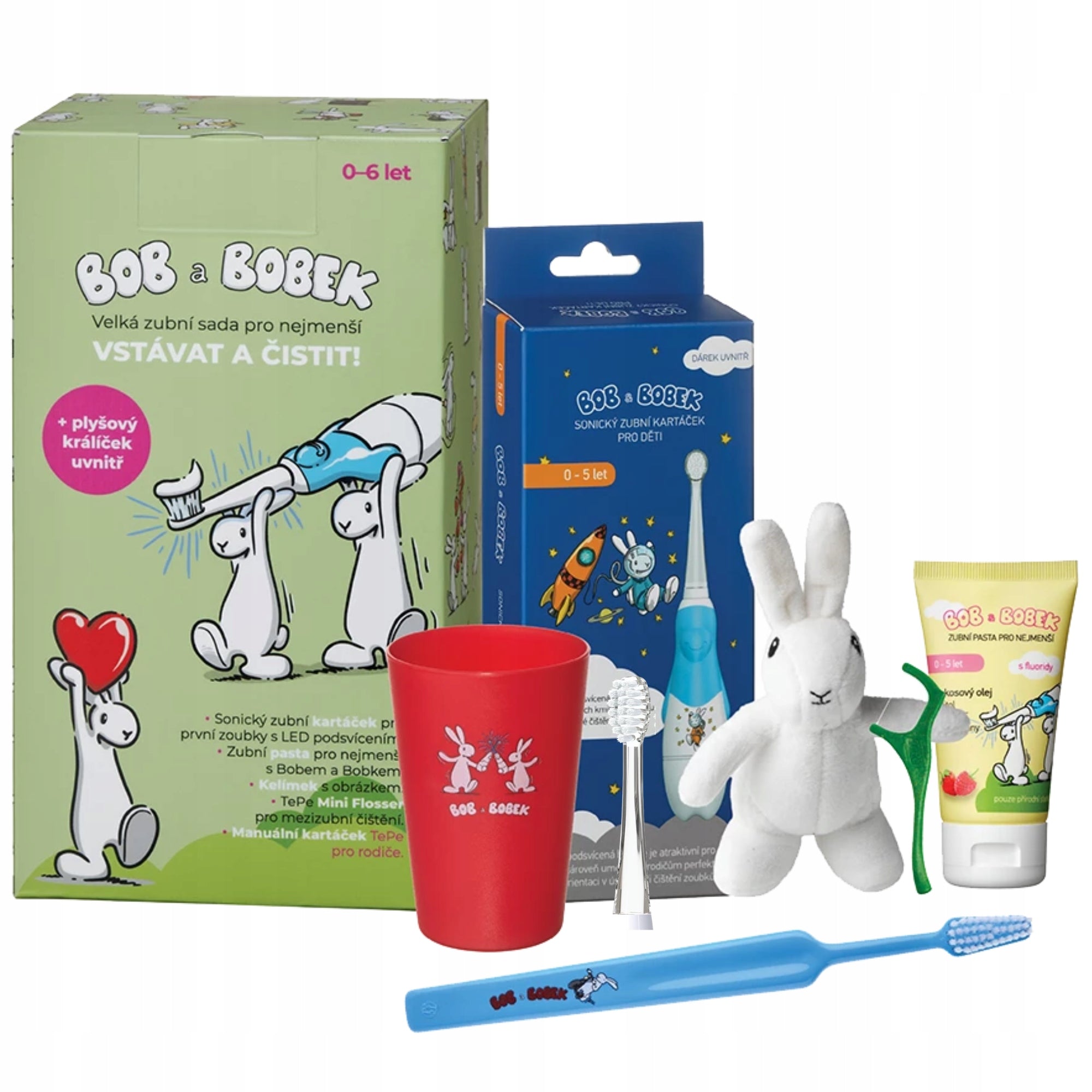Sonic Toothbrush Pasta Mug Large Set For Children Bob and Bobek 0-6 Years
