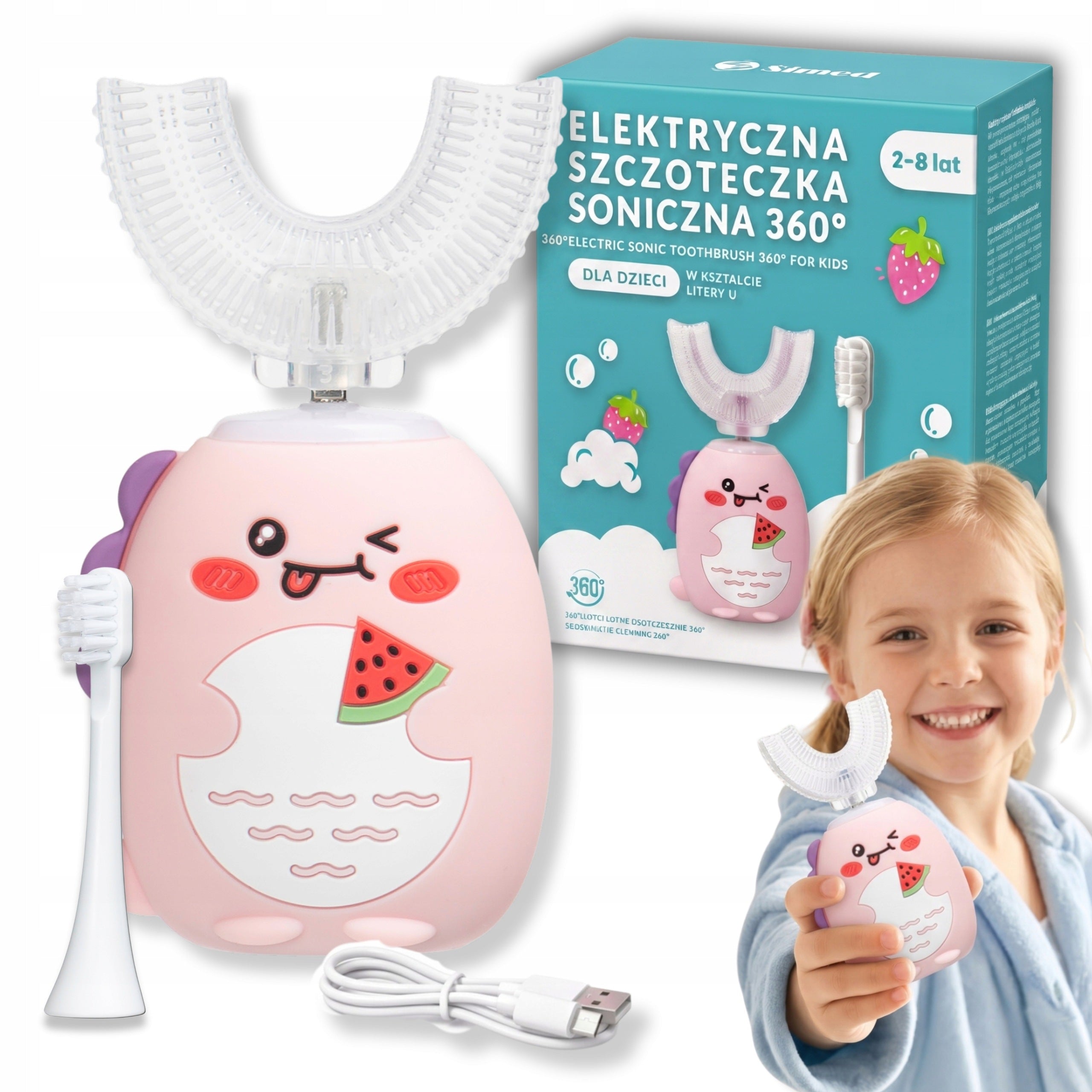 Sonic Toothbrush for Baby Learning to Brush Teeth 360 SIMED U-shape 2in1