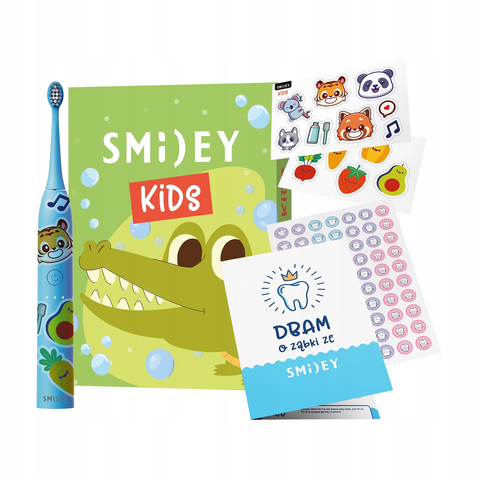Sonic Toothbrush for Children 3+ Smiley Kids + Stickers + Washing Calendar