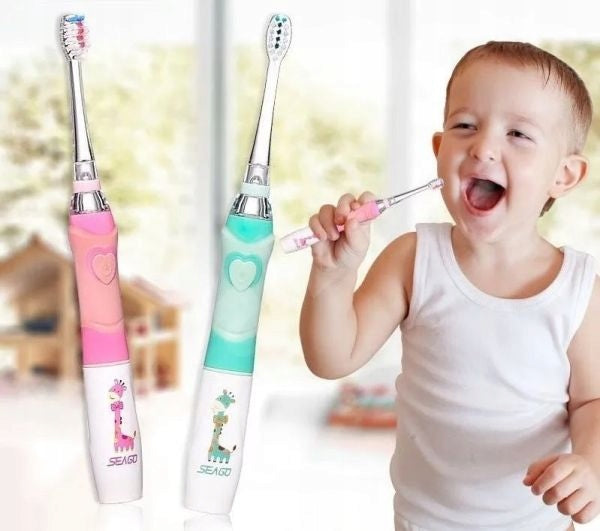 Sonic Toothbrush for Children SEAGO SG-977 Green + 8 tips Medical device no