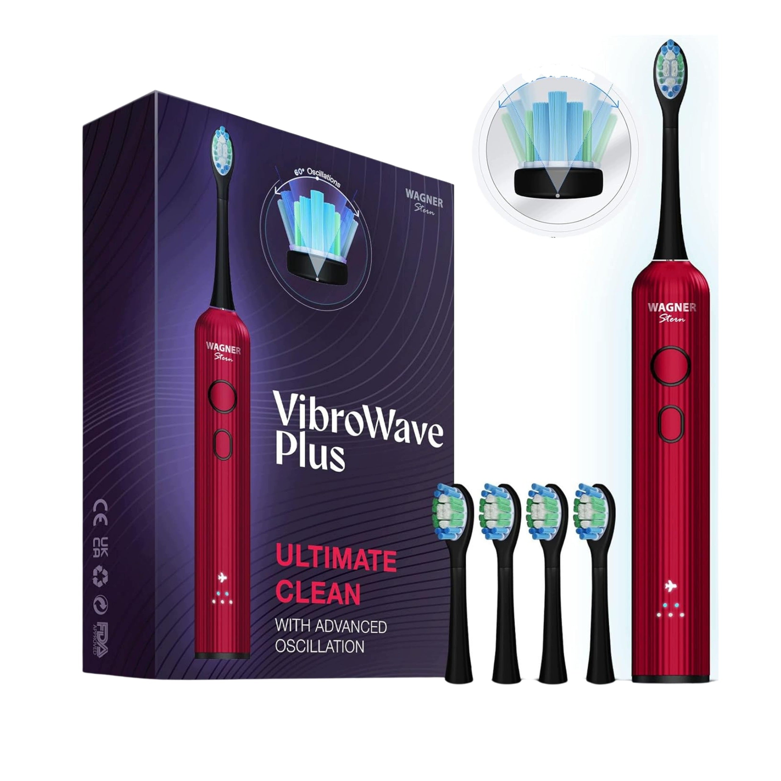 Sonic electric toothbrush technology Dual Action 4 tips Wtv7500