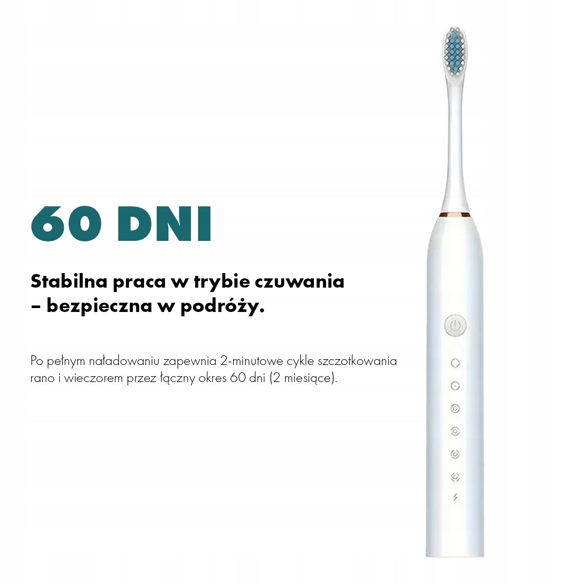 Sonic electric toothbrush with case: White – 4 USB-C tips EAN (GTIN) 5905408880160