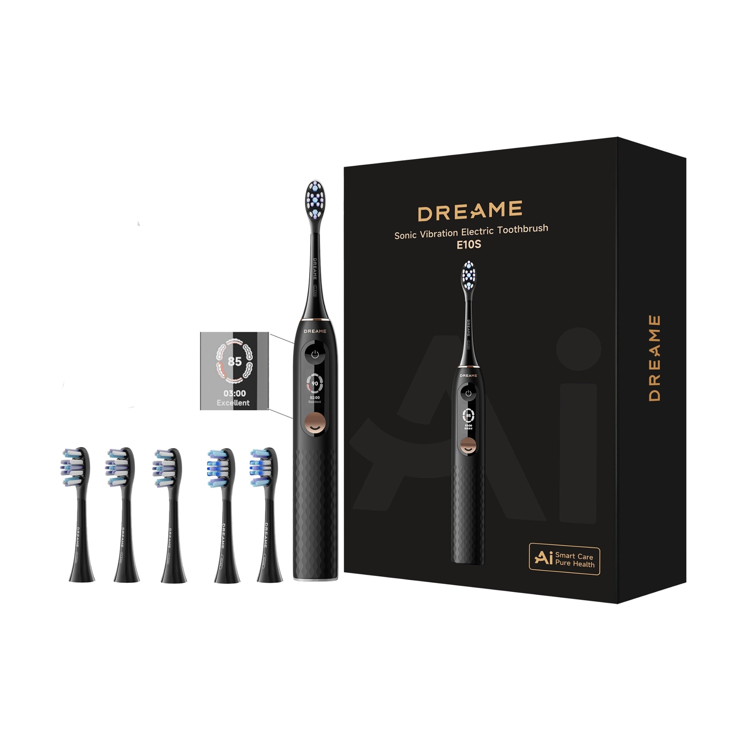 Sonic toothbrush DREAME E10S Black 6 tips