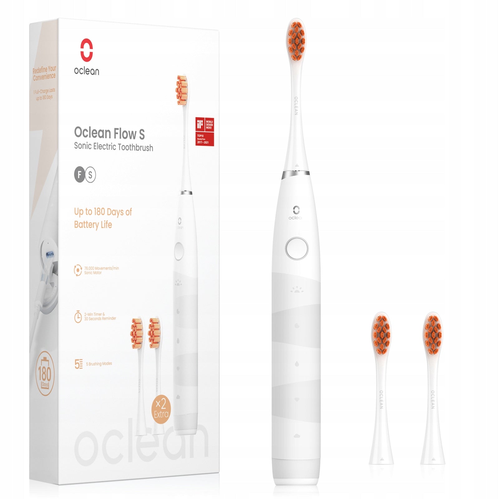 Sonic toothbrush OCLEAN Flow S White