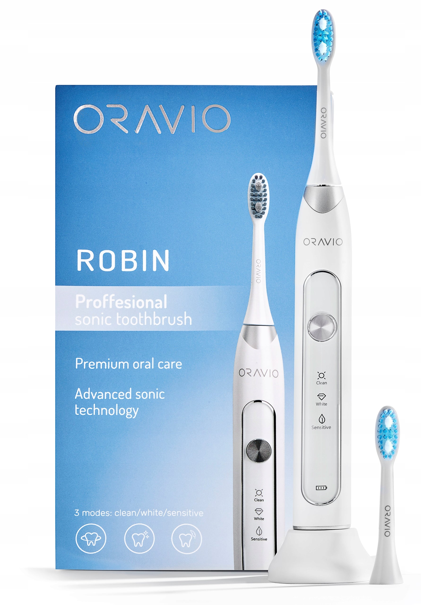 Sonic toothbrush ORAVIO Robin +2heads Brand Oravio