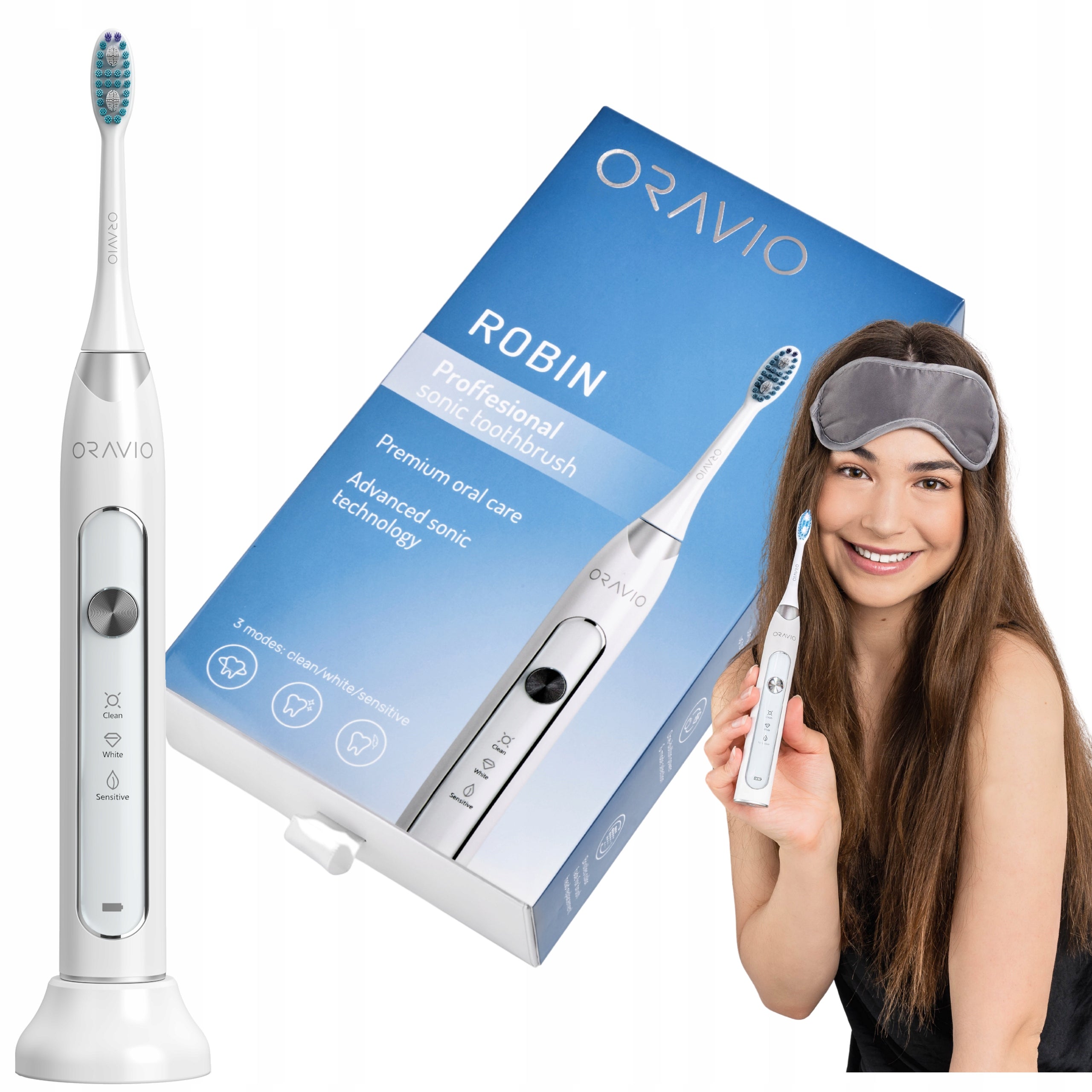Sonic toothbrush ORAVIO Robin +2heads Manufacturer code 5903738837007