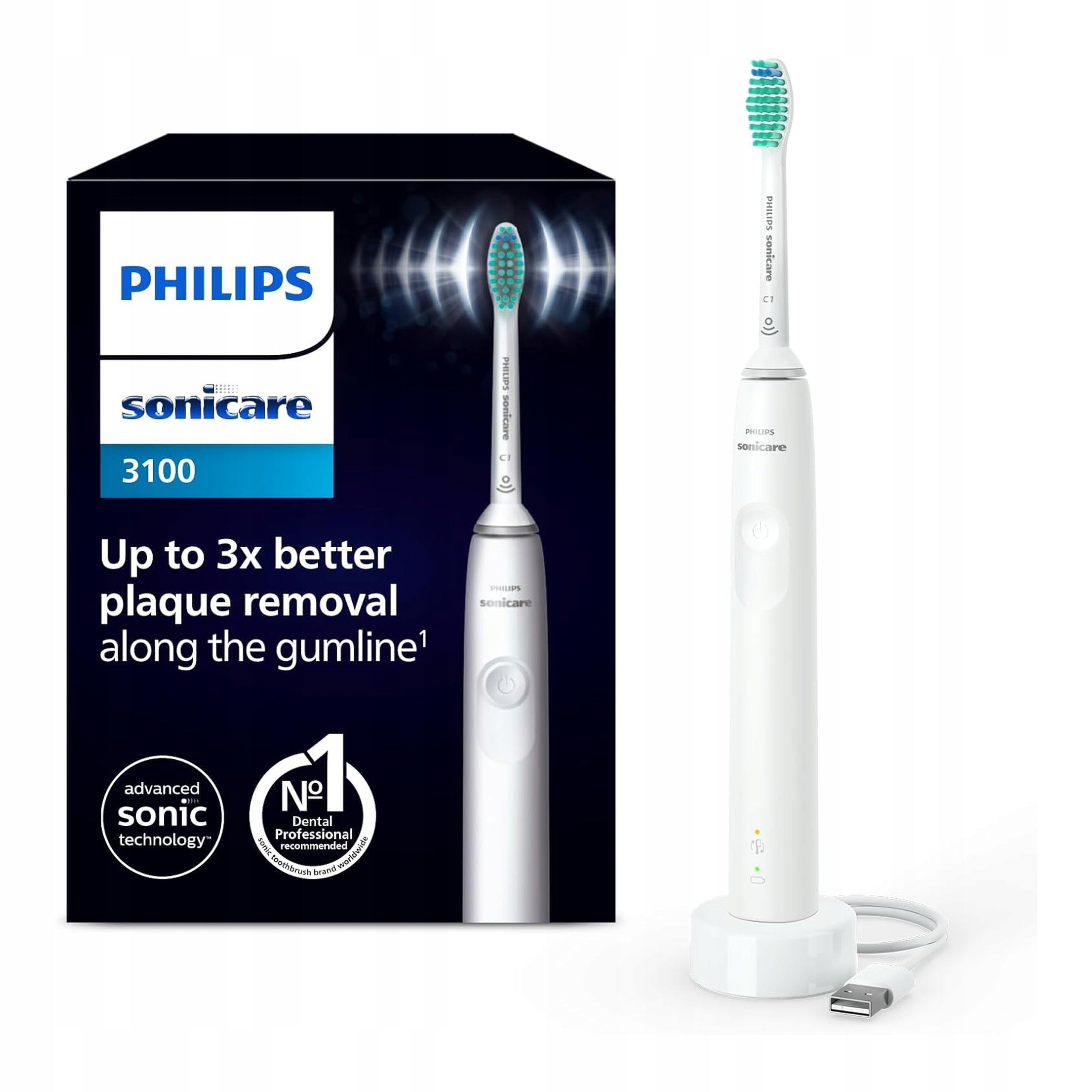 Sonic toothbrush Philips Sonicare 3100 electric pressure timer white