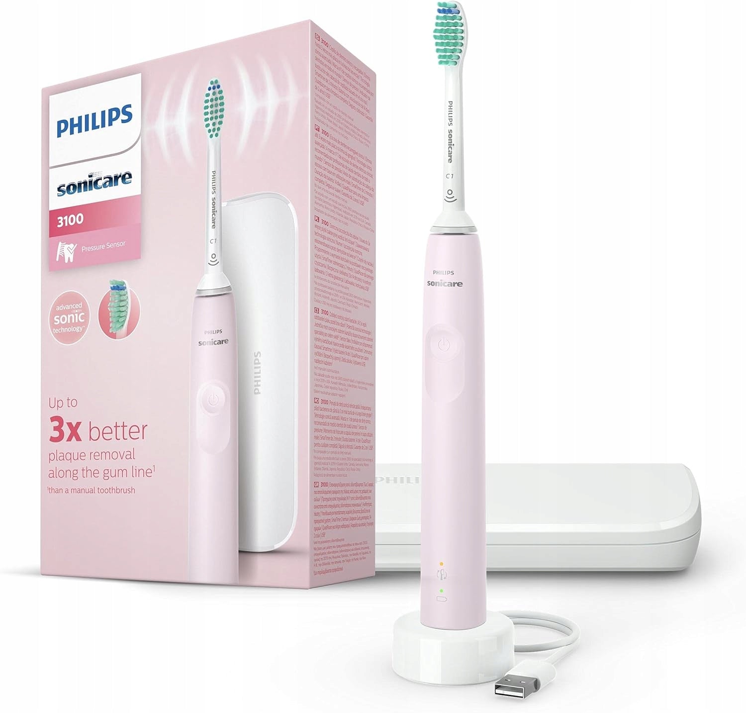 Sonic toothbrush Philips Sonicare HX3673/11 pink + Travel case