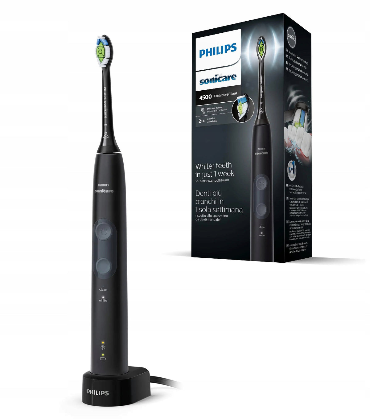 Sonic toothbrush Philips black cordless with pressure sensor