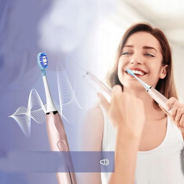 Sonic toothbrush SEAGO SG-2752 pink with case – Set with 8 tips Manufacturer code SG-2752