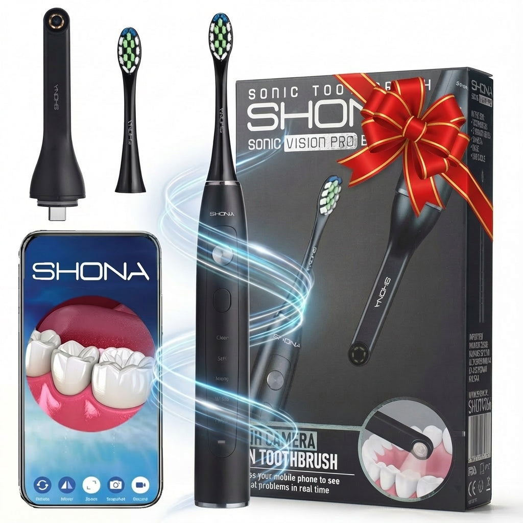 Sonic toothbrush SHONA Sonic Vision PRO black + Wi-Fi camera