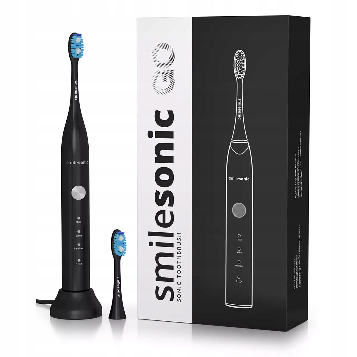Sonic toothbrush SMILESONIC GO Black Packaging status original