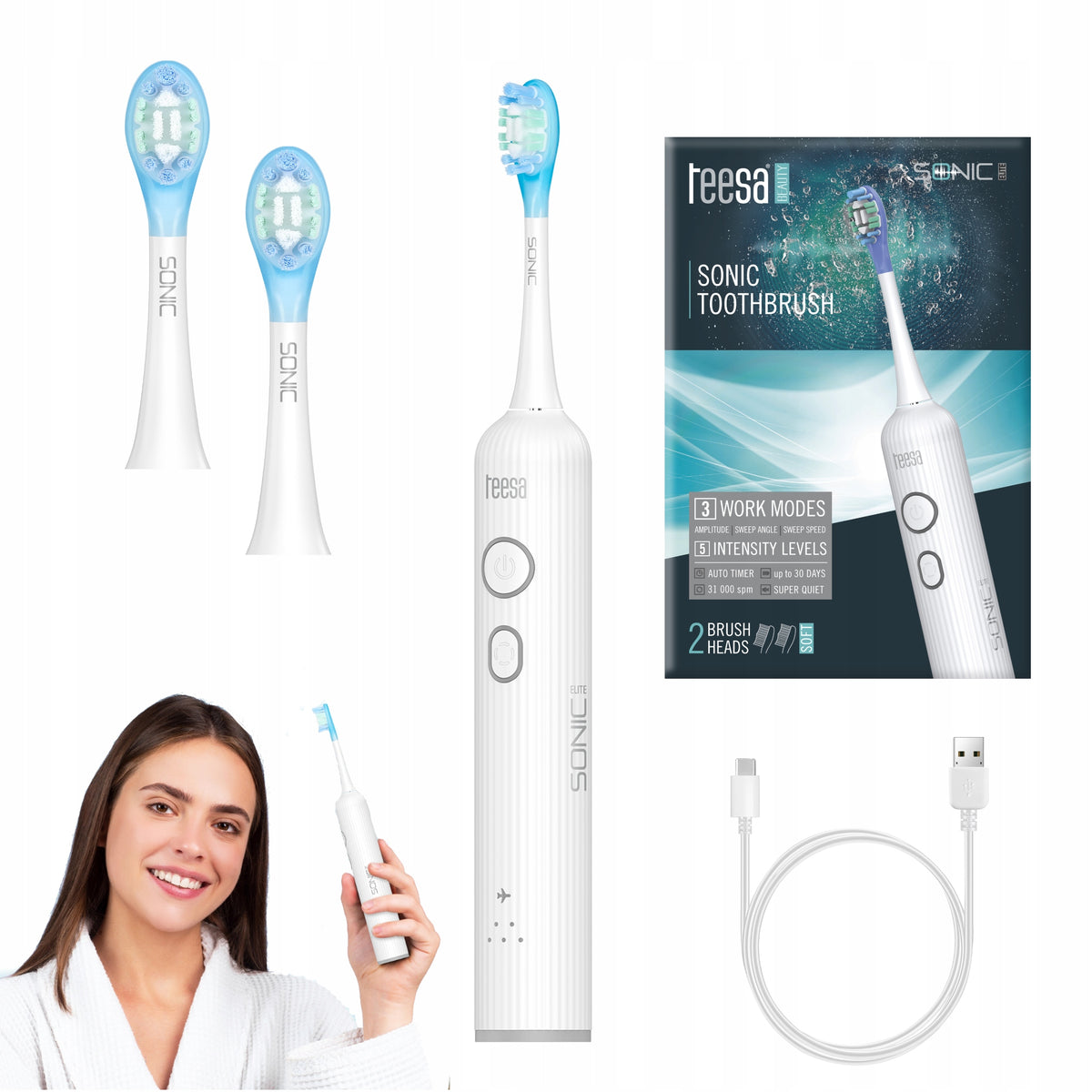 Sonic toothbrush Teesa Sonic Elite white