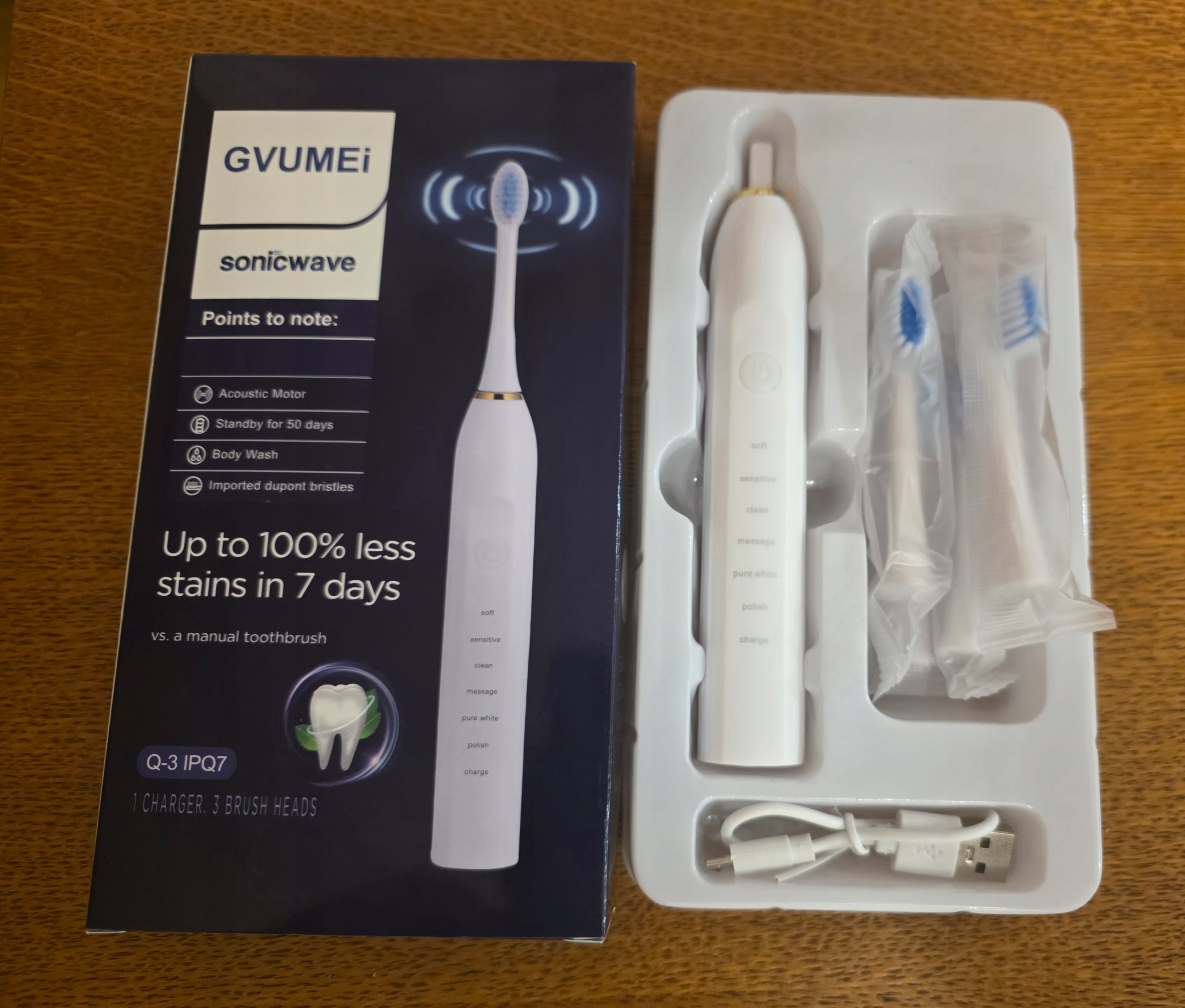Sonic toothbrush WHITE 6 modes