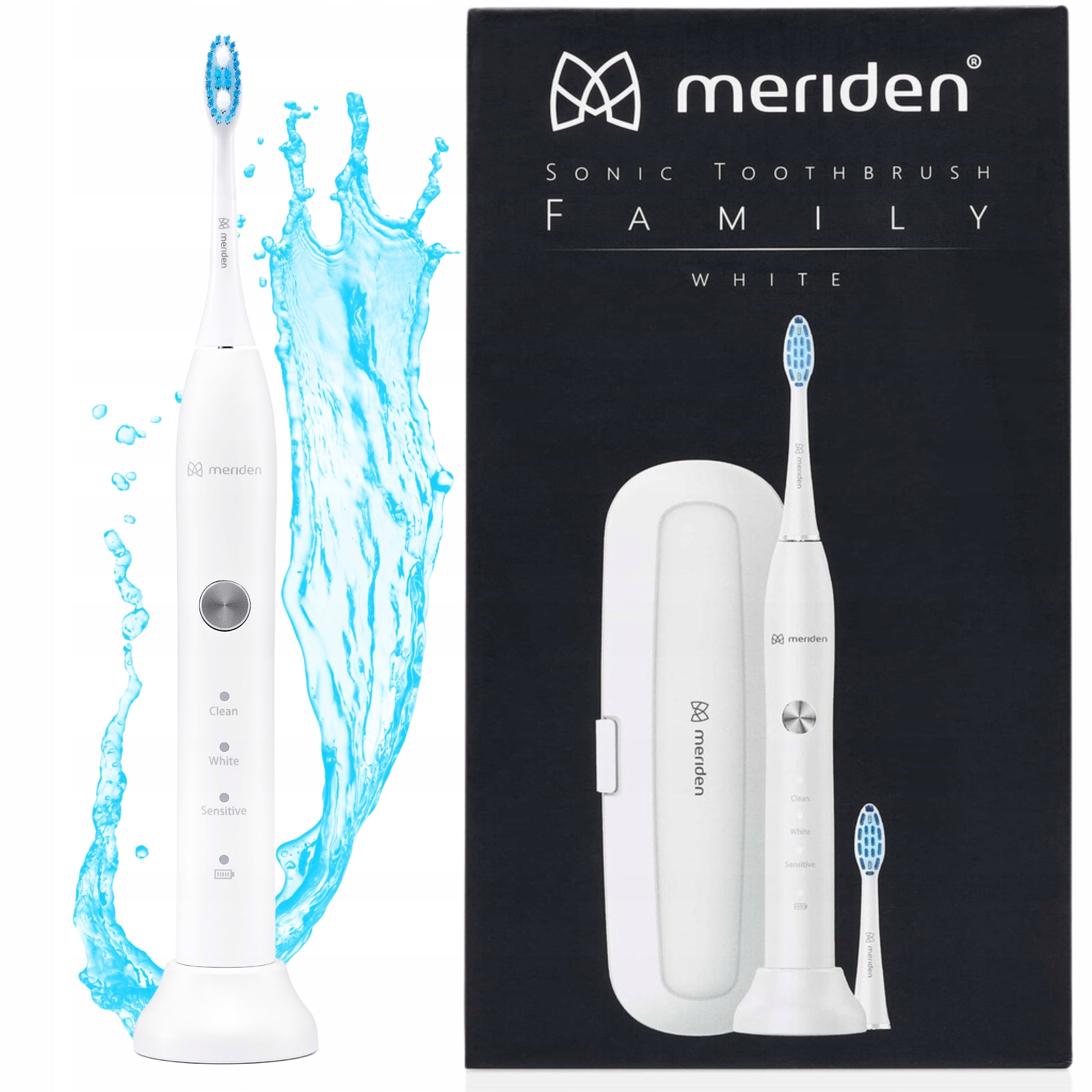 Sonic toothbrush White MERIDEN SONIC FAMILY 96 000 vibrations/min