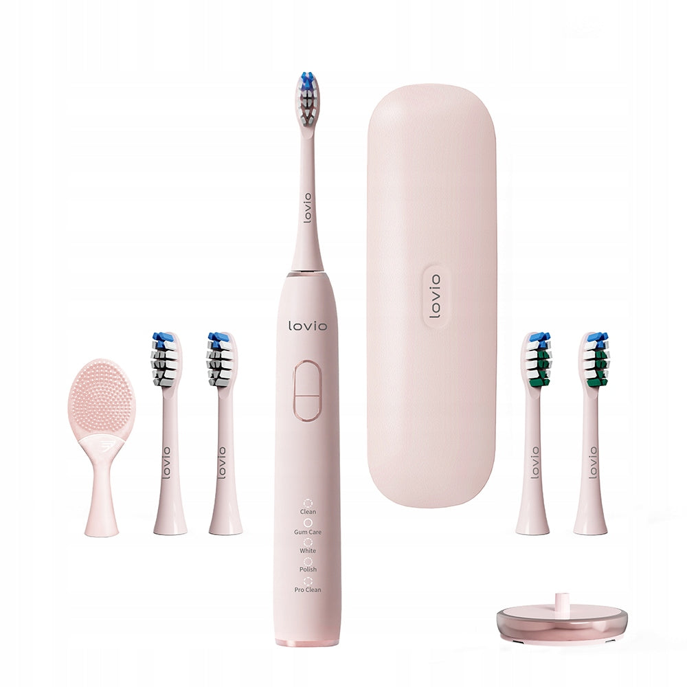 Sonic toothbrush electric case + 5 tips Lovio pink