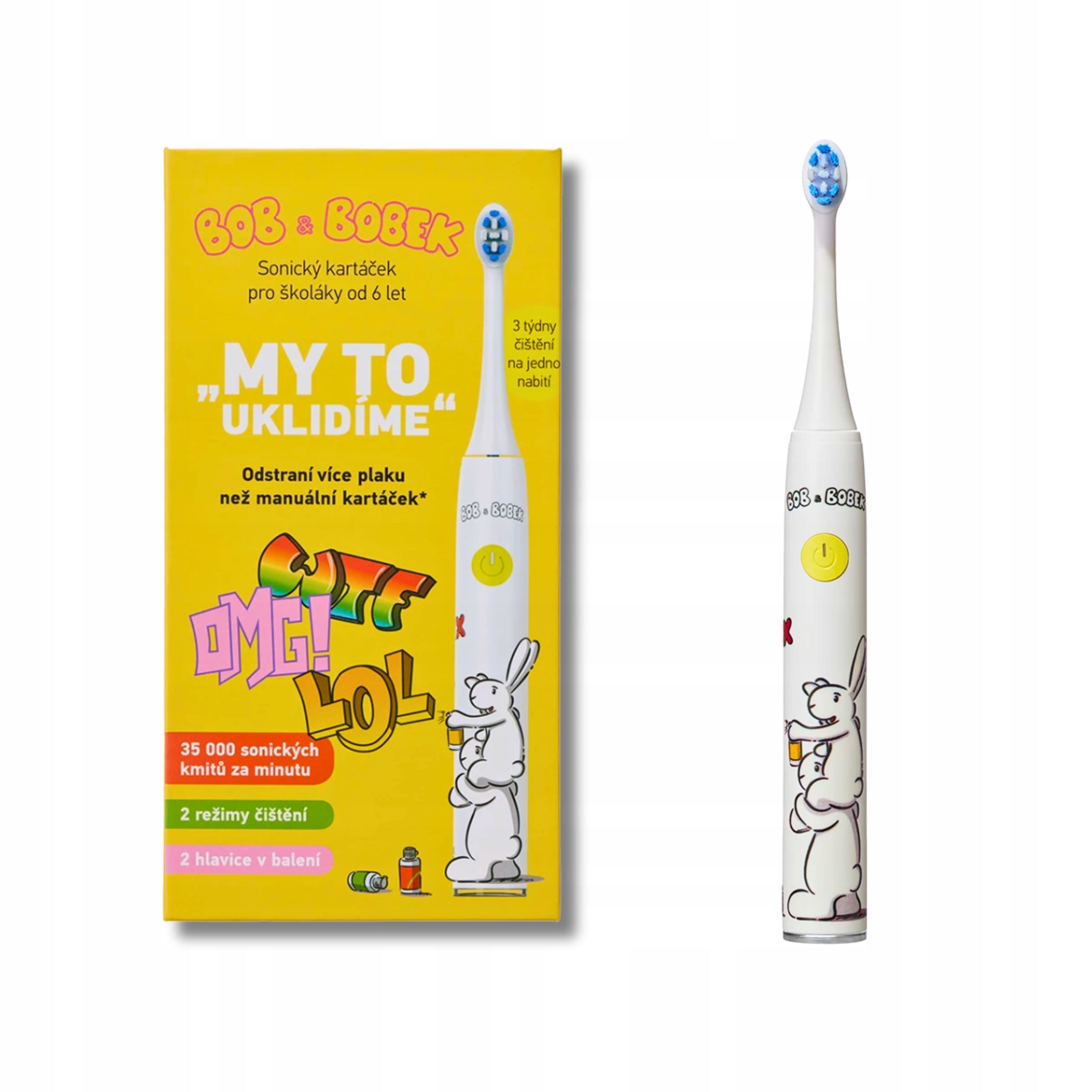 Sonic toothbrush for children 6+ 6 years - USB-C Bob&Bobek