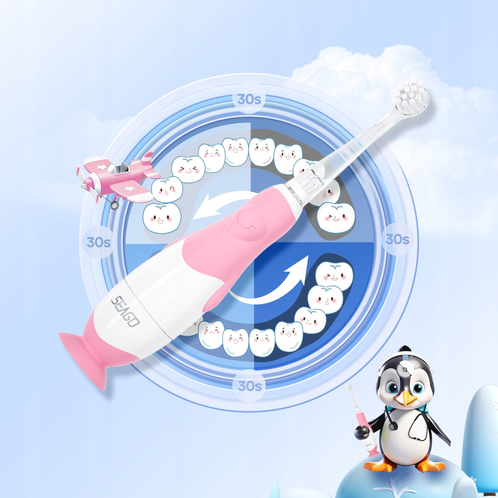 Sonic toothbrush for children Seago SG-513 pink Manufacturer code SG-513 R