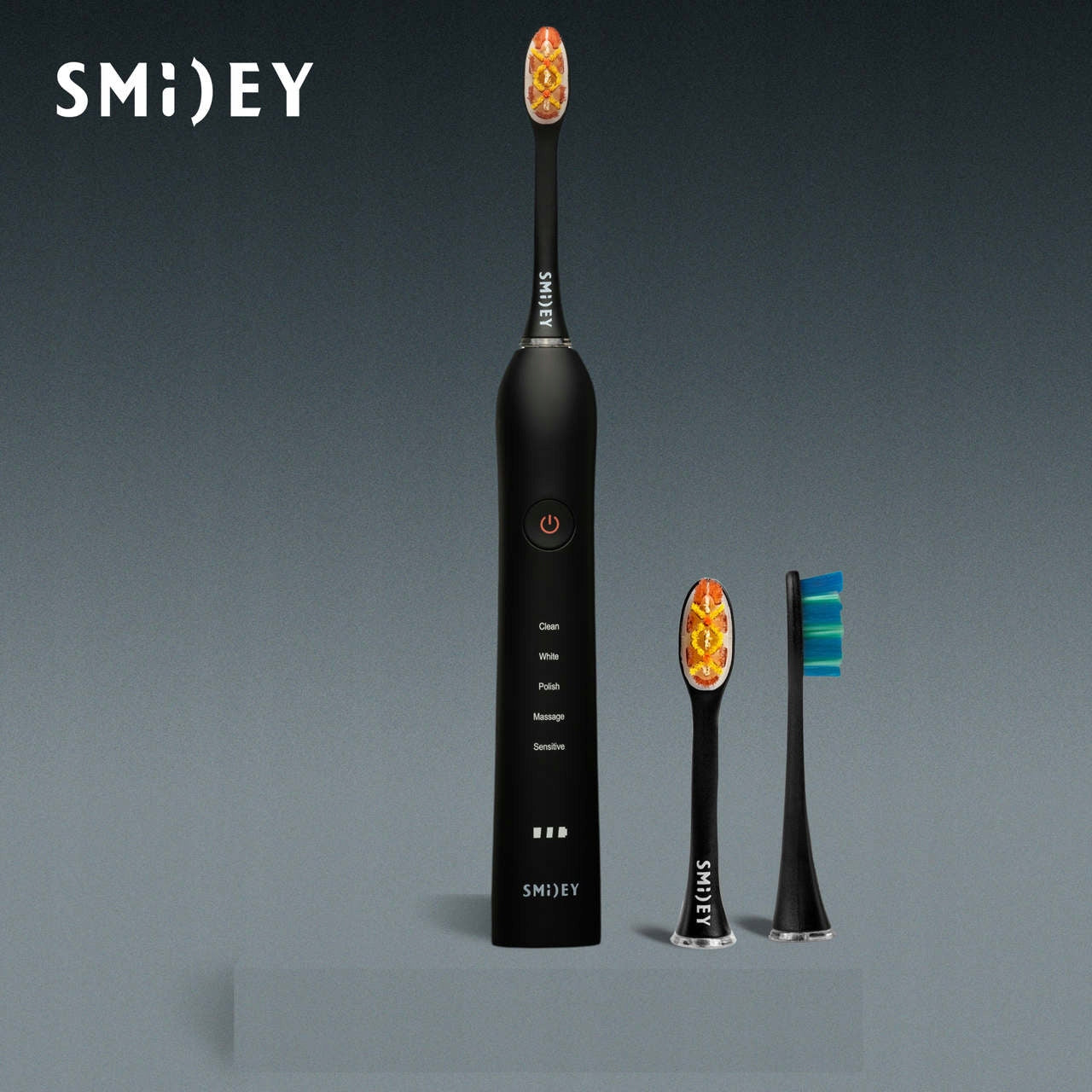 Sonic toothbrush in case + 2x replacement tip Brand Smiley